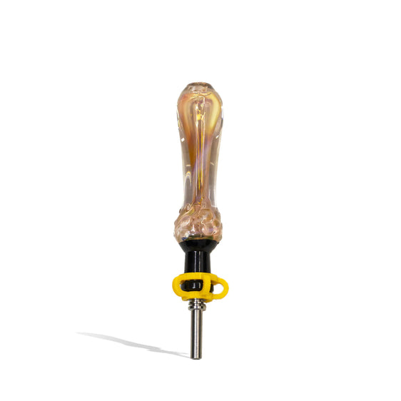Gold Fumed Nectar Collector with Black Top - 10MM Stainless Steel Tip - Lighter USA