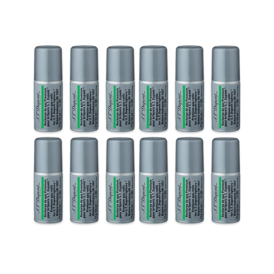 S.T. Dupont Premium Butane 30mL - Green - 12 Pack