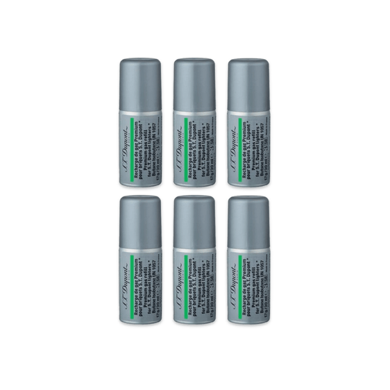 S.T. Dupont Premium Butane 30mL - Green - 6 Pack