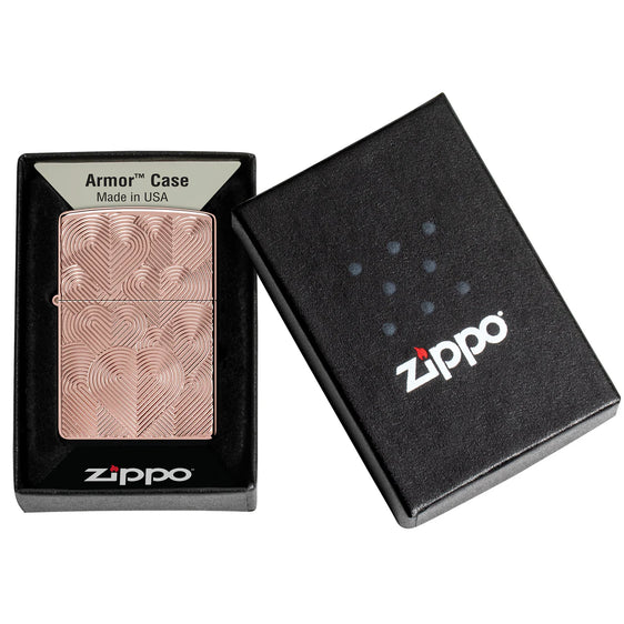 Zippo Lighter - Engraved Hearts