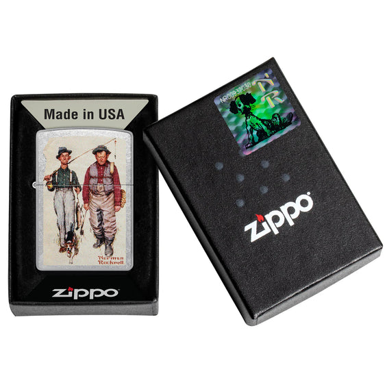 Zippo Lighter - Norman Rockwell "Two Old Men and a Dog"