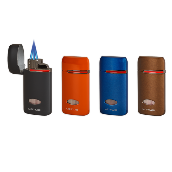 Lotus Lighter L76 Matrix Triple Jet Lighter with Cigar Punch