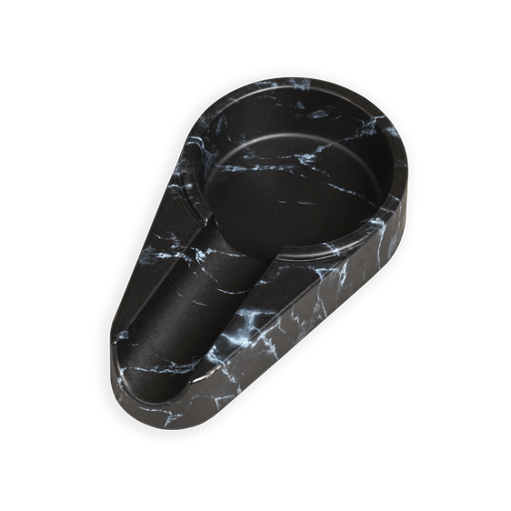 Lotus Single Stick Melamine Ashtray - Black Marble