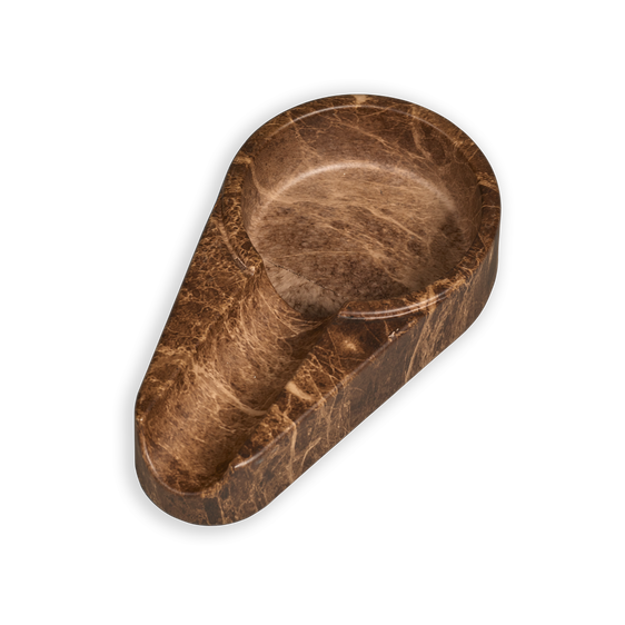 Lotus Single Stick Melamine Ashtray - Brown Marble
