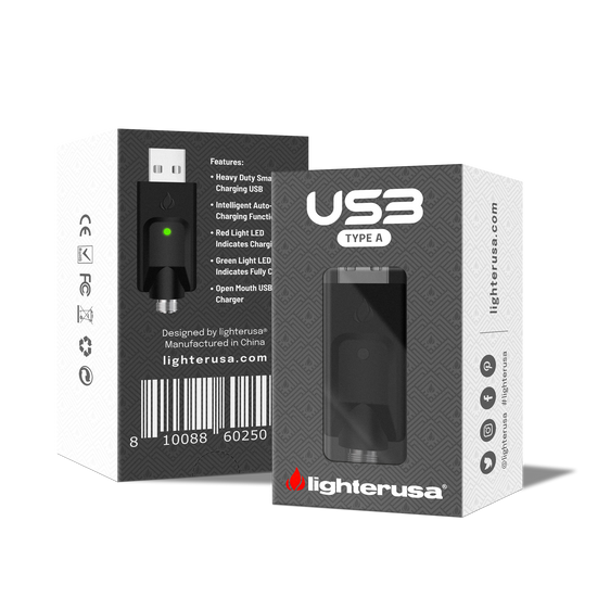 Lighter USA 510 Compatible Type A USB Charger - 2 Pack