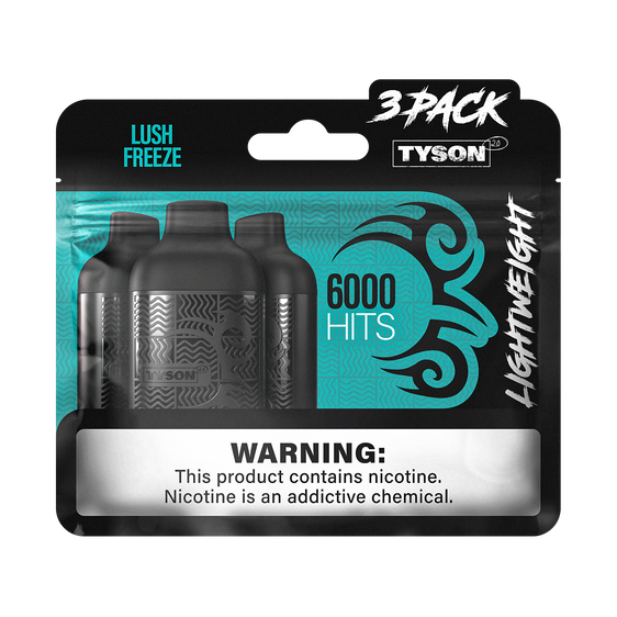 Tyson 2.0 Lightweight 6000 Hits 3 Pack Vape - Lush Freeze