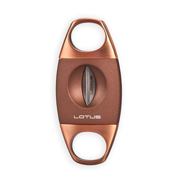 Lotus Jaws Serrated V-Cut Cigar Cutter - Brown & Copper