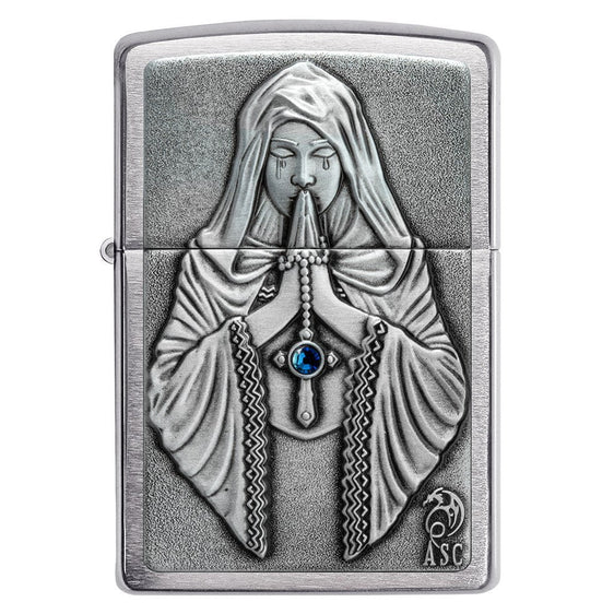 Zippo Lighter - Anne Stokes Gothic Prayer Emblem