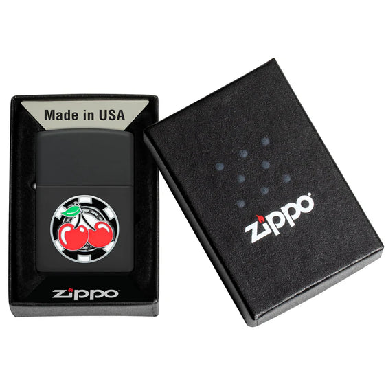 Zippo Lighter - Poker Chip with Lucky Cherries