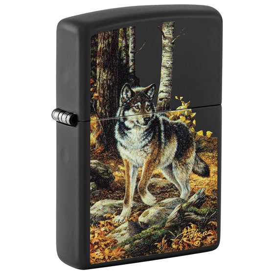Zippo Lighter - Wolf in Fall Woods