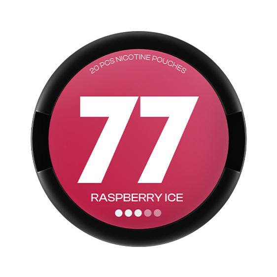 77 Nicotine Pouches Raspberry Ice 10mg - 5 Pack
