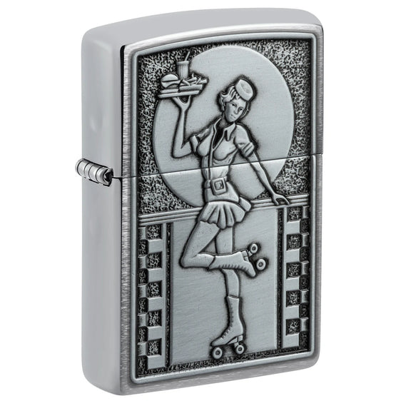 Zippo Lighter - Roller Waitress