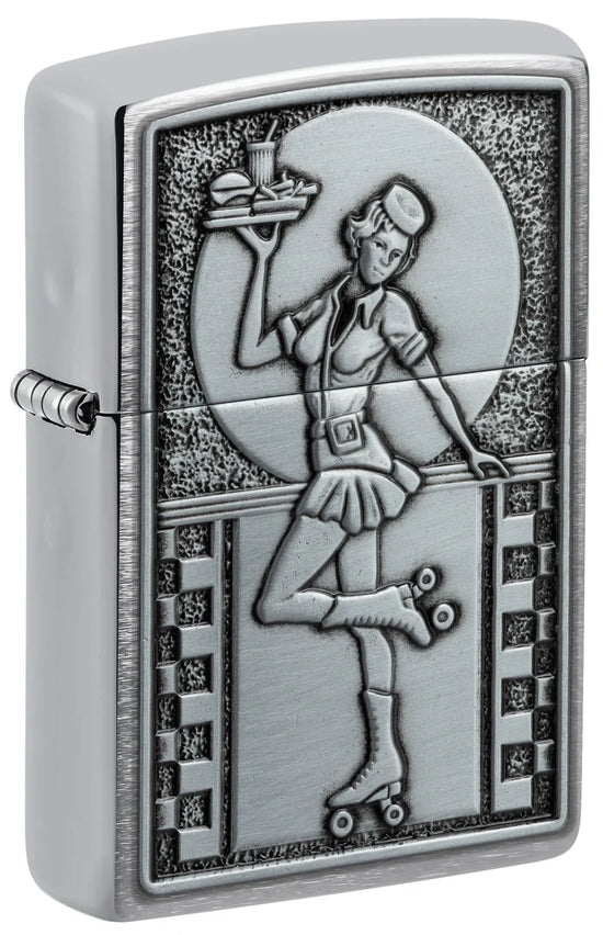 Zippo Lighter - Roller Waitress