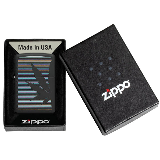 Zippo Lighter - Pinstripes Cannabis Leaf