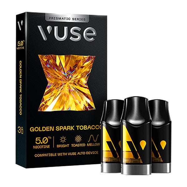 Vuse Prismatic Golden Spark Tobacco - 3 Pack | Lighter USA Vuse Prismatic Golden Spark Tobacco - 3 Pack | Lighter USA