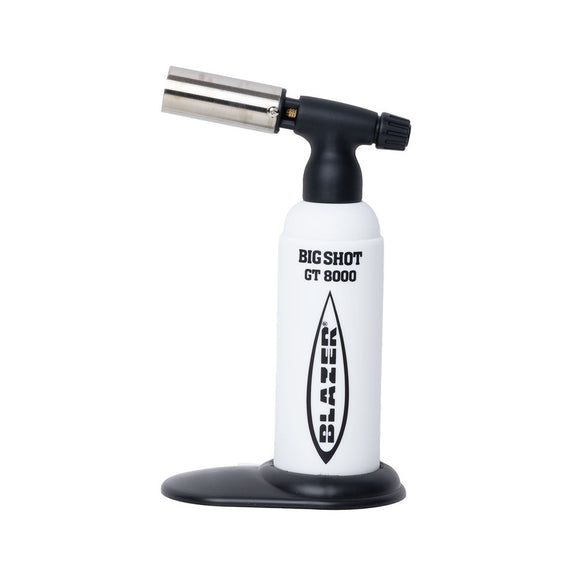 The Big Shot Anti-Flare Butane Torch Lighter by Blazer - White & Black