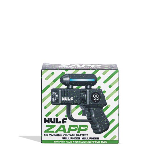 Wulf Mods Zapp - Variable Voltage 510 Battery - Black & Green Spatter