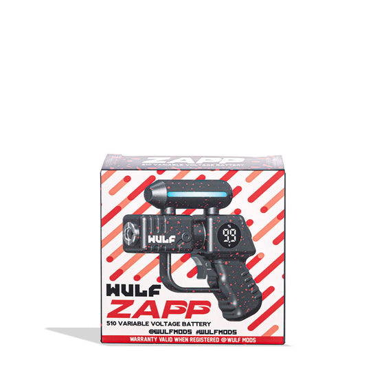 Wulf Mods Zapp - Variable Voltage 510 Battery - Black Red Spatter