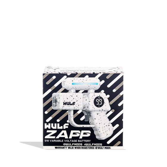 Wulf Mods Zapp - Variable Voltage 510 Battery - White Black Spatter
