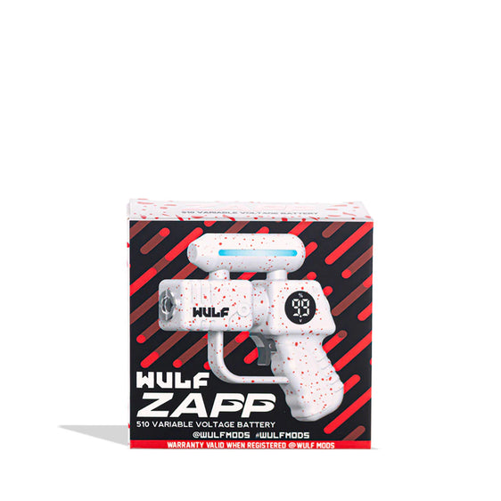 Wulf Mods Zapp - Variable Voltage 510 Battery - White Red Splatter