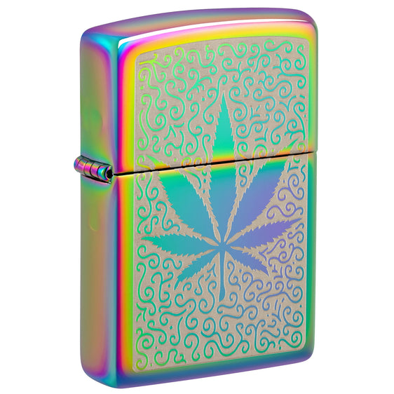 Zippo Lighter - Rainbow Cannabis Leaf