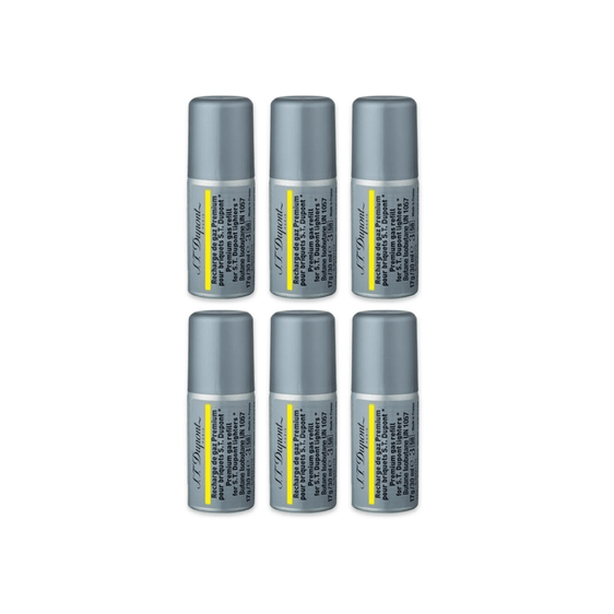 S.T. Dupont Premium Butane 30mL - Yellow - 6 Pack