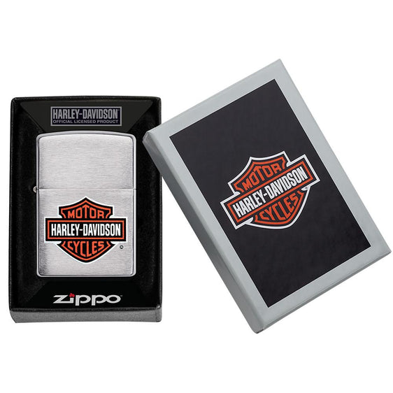 Zippo Lighter - Harley-Davidson® Black/Orange Logo