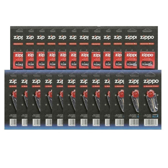 Zippo Genuine Flints & Wicks Variety Packs - 12 Pack