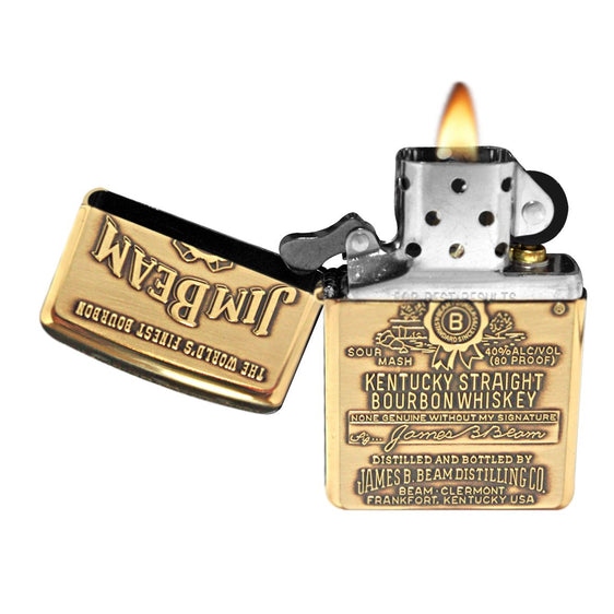Zippo Lighter - 2007 Jim Beam Brass Emblem Brass