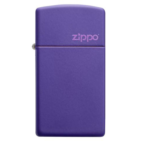 Zippo Lighter - Slim® Purple Matte Zippo Logo