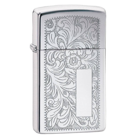 Zippo Lighter - Slim Venetian High Polish Chrome