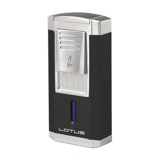 Lotus Lighter Duke L60 Triple Flame Lighter w/ Cutter - Black & Chrome