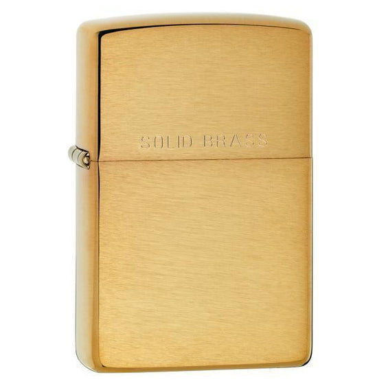 Zippo Lighter - Classic Brushed Engraved Solid Brass