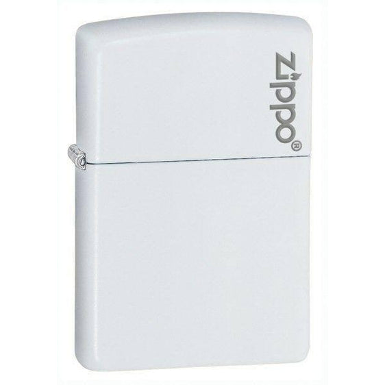 Zippo Lighter - White Matte with Zippo Logo