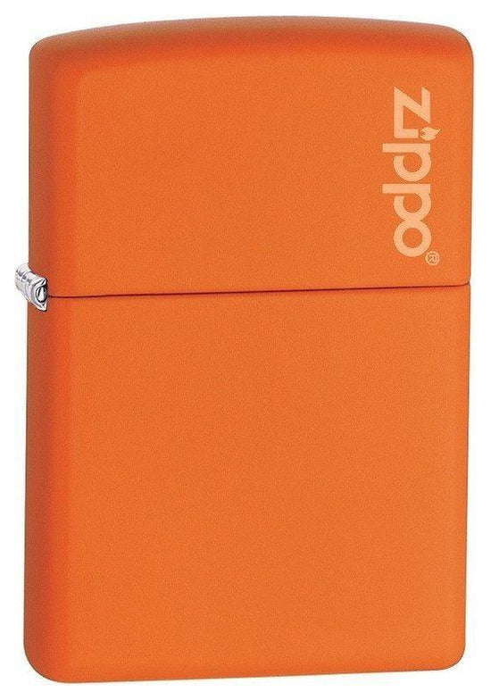 Zippo Lighter - Orange Matte with Zippo Logo