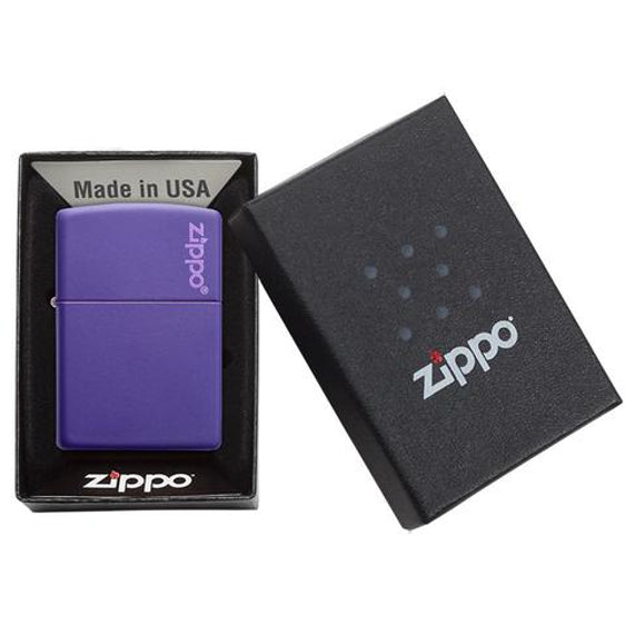 Zippo Lighter - Classic Purple Matte Zippo Logo
