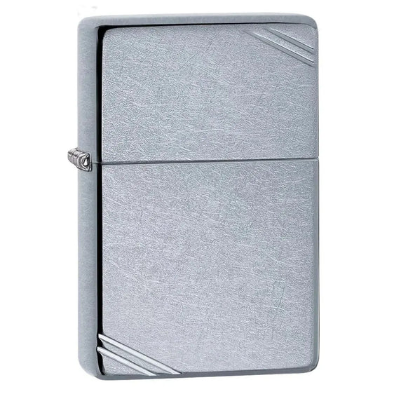 Zippo Lighter - Vintage Street Chrome w/ Slashes