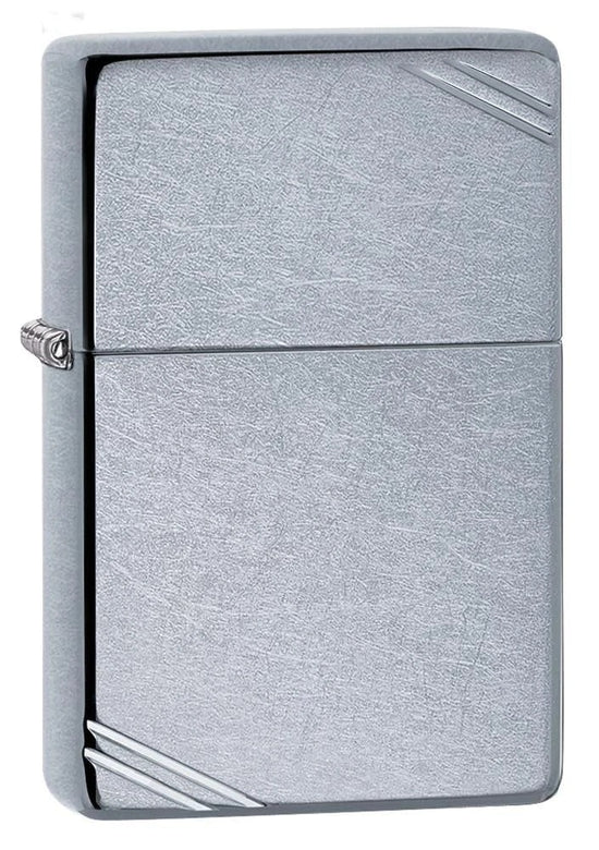 Zippo Lighter - Vintage Street Chrome w/ Slashes