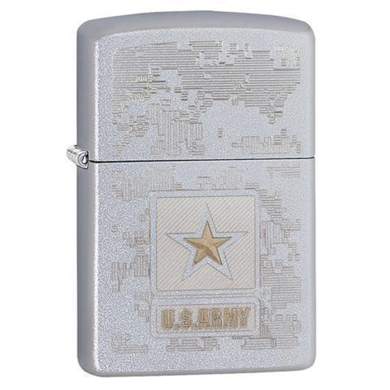 Zippo Lighter - US Army Satin Chrome