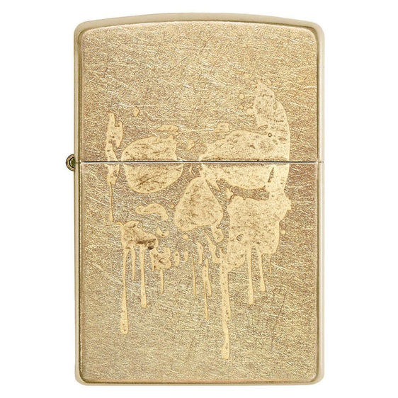 Zippo Lighter - Grunge Skull Gold Drip - Lighter USA