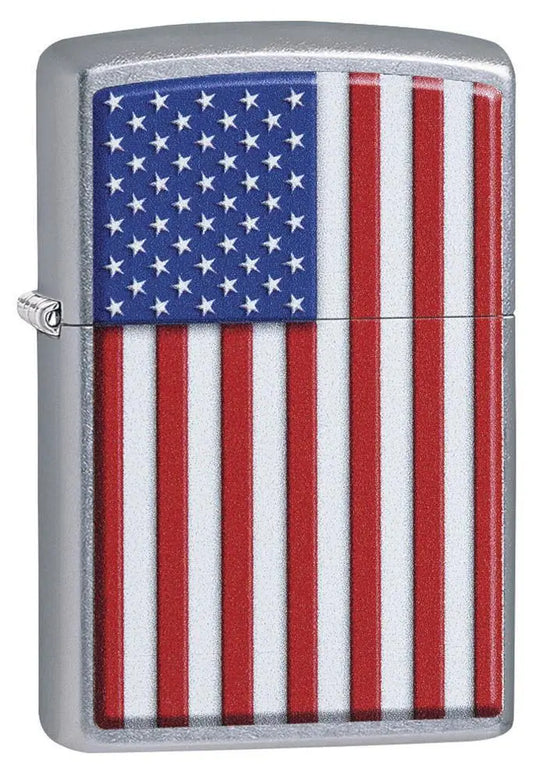 Zippo Lighter - Patriotic American Flag Street Chrome