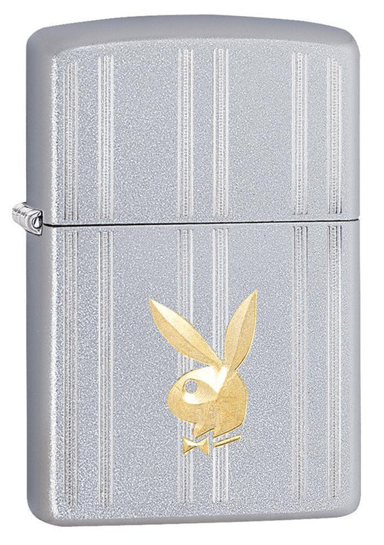 Zippo Lighter - Playboy Brass Bunny Satin Chrome
