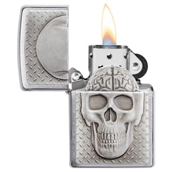 Zippo Lighter - Skull with Brain Surprise