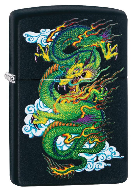 Zippo Lighter - Cloudy Dragon Black Matte