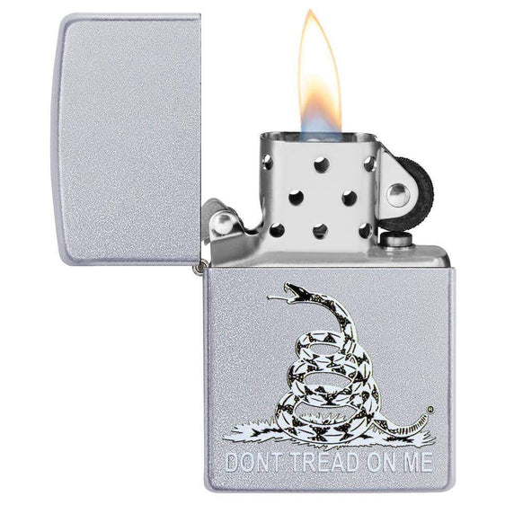 Zippo Lighter - Don’t Tread on Me Satin Chrome