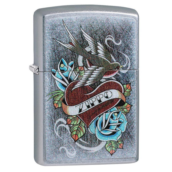 Zippo Lighter - Vintage Tattoo Street Chrome