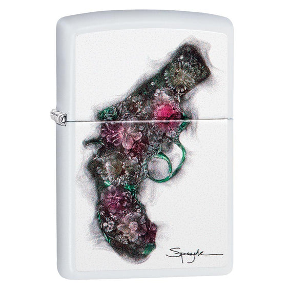 Zippo Lighter - Spazuk Floral Gun Soot