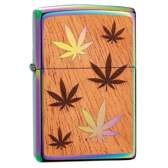 Zippo Lighter - WOODCHUCK USA Marijuana Leaves