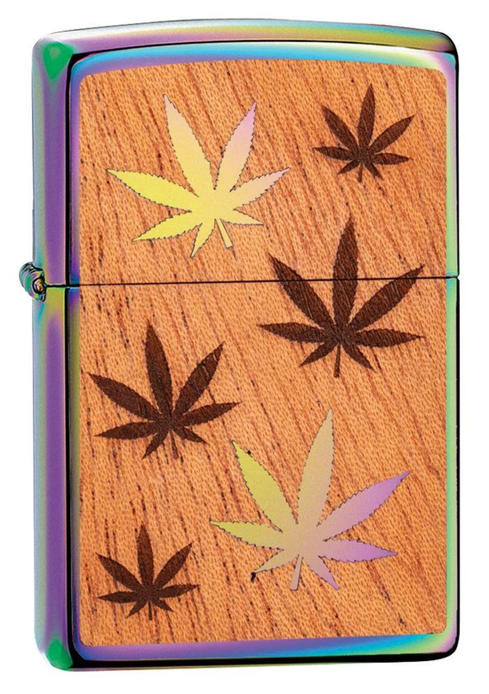 Zippo Lighter - WOODCHUCK USA Marijuana Leaves