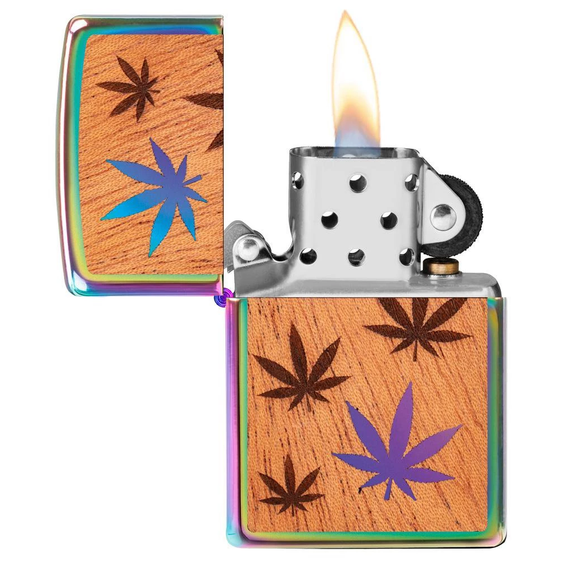 Zippo Lighter - WOODCHUCK USA Marijuana Leaves